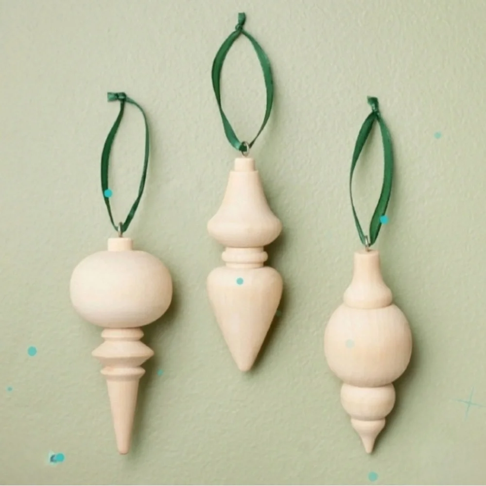 Hearth & Hand Wooden Spindle Ornament Set of 3